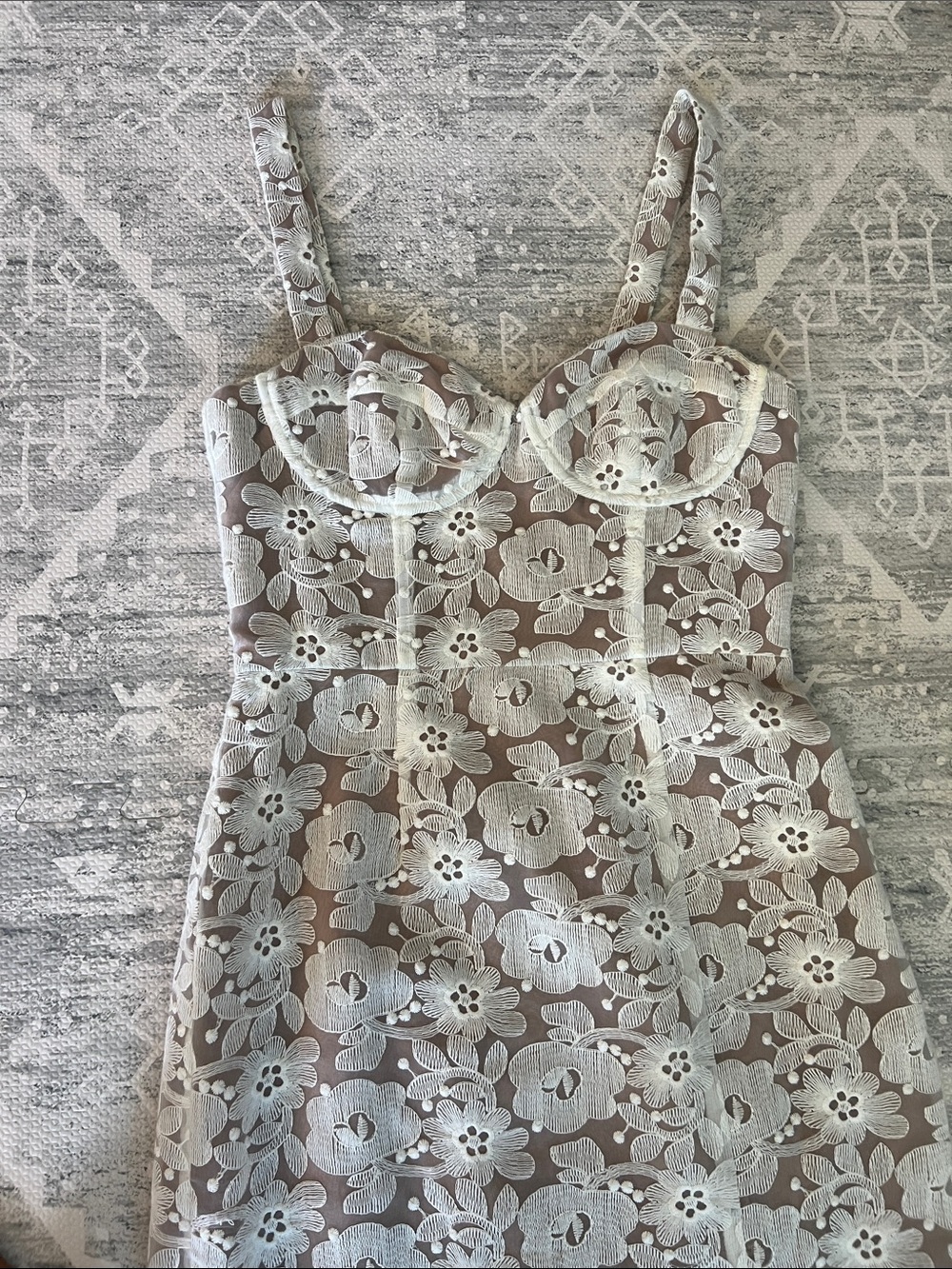Anthropologie HUTCH Slim Lace Corset Midi Dress in White Size 4 - Picture 4 of 12